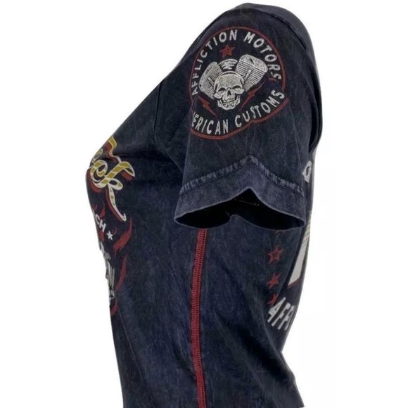 AFFLICTION Women's T-Shirt S/S DAYTONA 79 Tee Bike - Picture 10 of 12